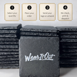 Custom Business Logo Slate Coasters - Bulk Order Options