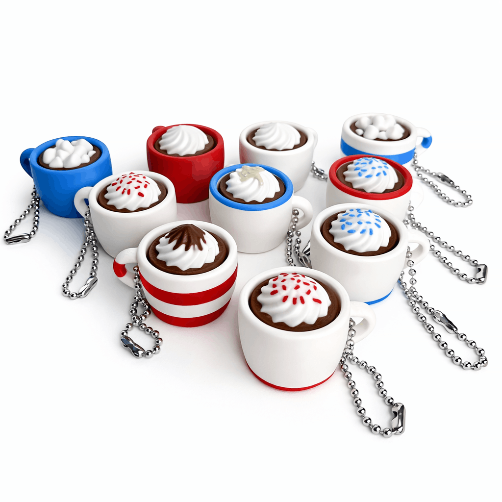 Hot Chocolate Fidget Clicker Keychain