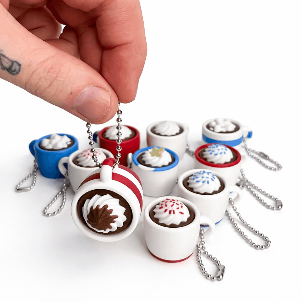 Hot Chocolate Fidget Clicker Keychain