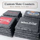 Custom Business Logo Slate Coasters - Bulk Order Options