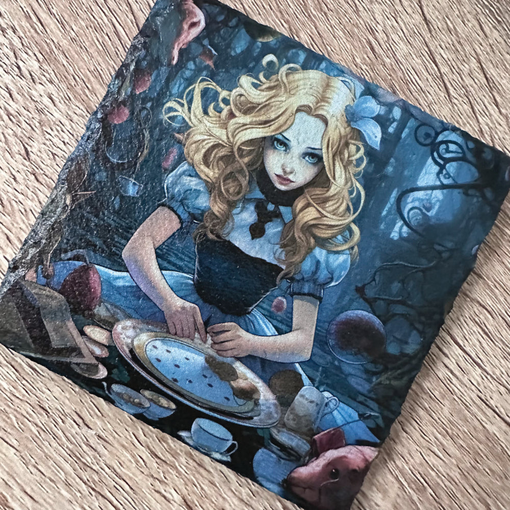 Alice in Wonderland Single Slate Coaster - Alice