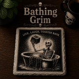 Grim Laughs Slate Coasters