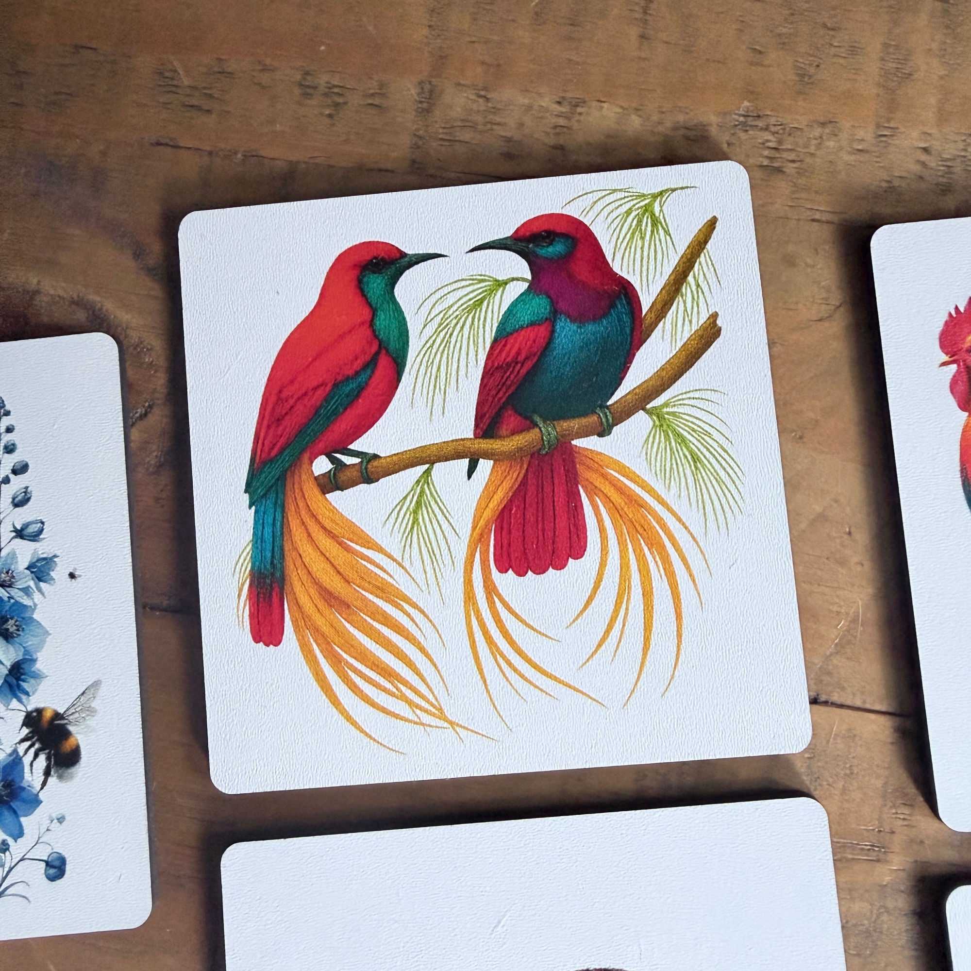 Flora and Fauna Wooden Coasters