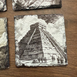 Wonders of the World Single Slate Coaster - Chichen Itza