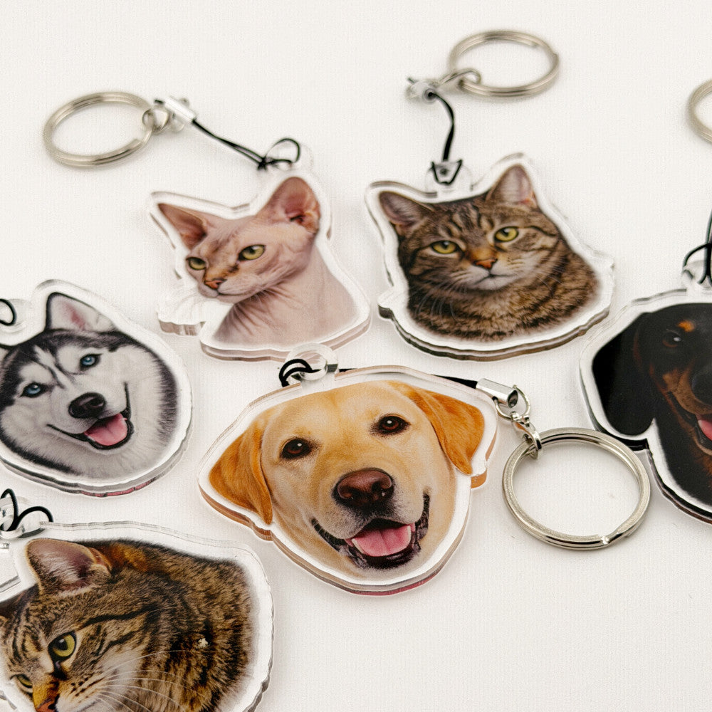 Pet Face Personalised Keyring - Add Your Pets Face!