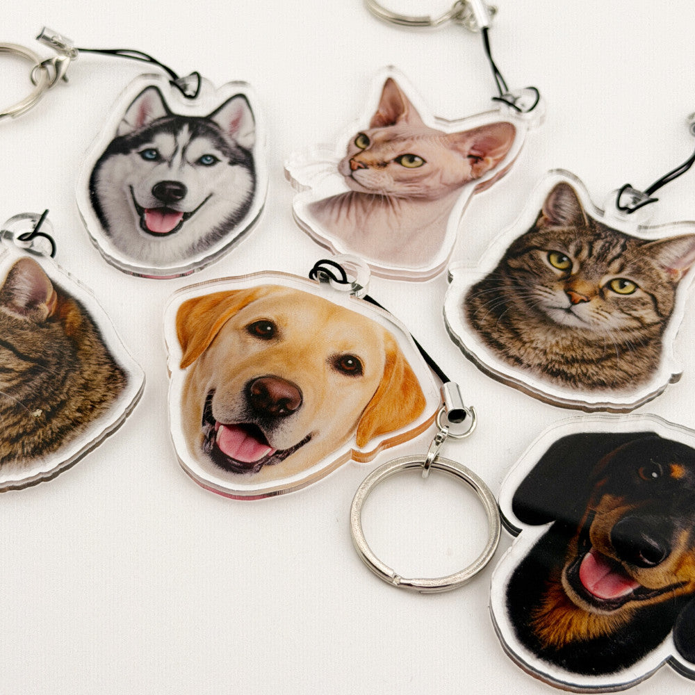 Pet Face Personalised Keyring - Add Your Pets Face!