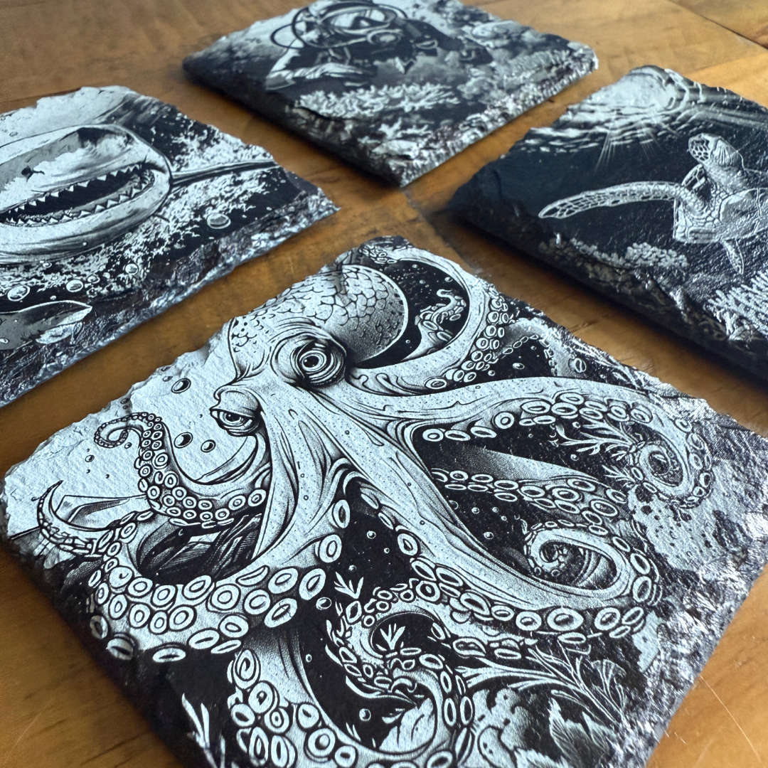 Under the Sea Slate Coasters - Set of 4