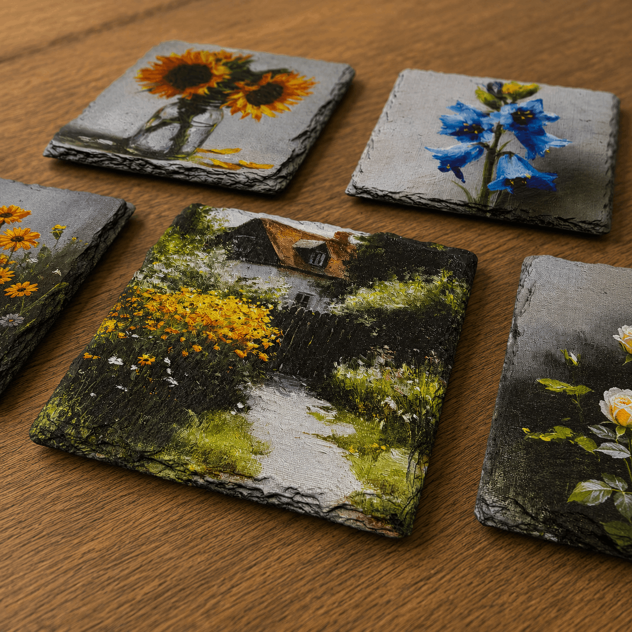 Floral Slate Coasters