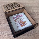 Slate Coaster Gift Box - Black Wood