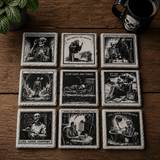 Grim Laughs Slate Coasters