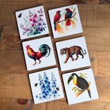 Flora and Fauna Wooden Coasters