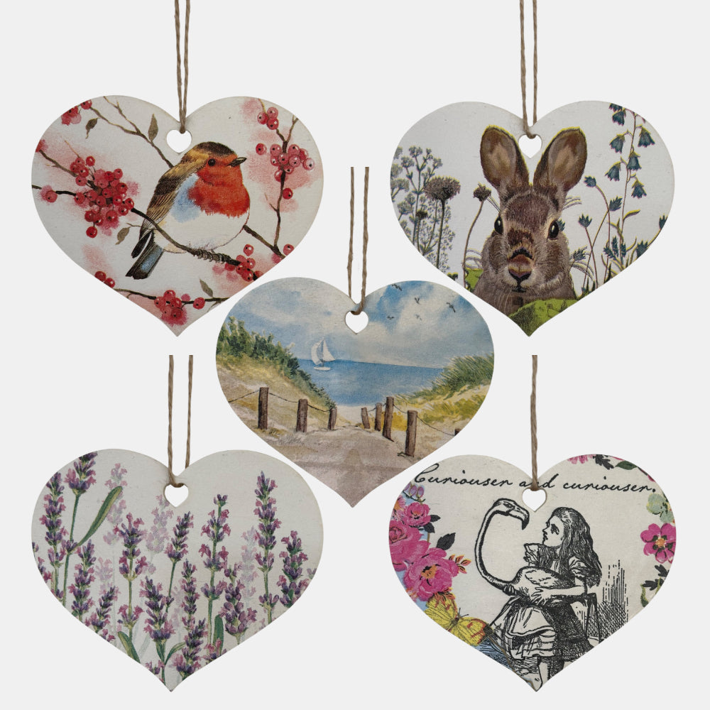 Decoupage Hanging Hearts