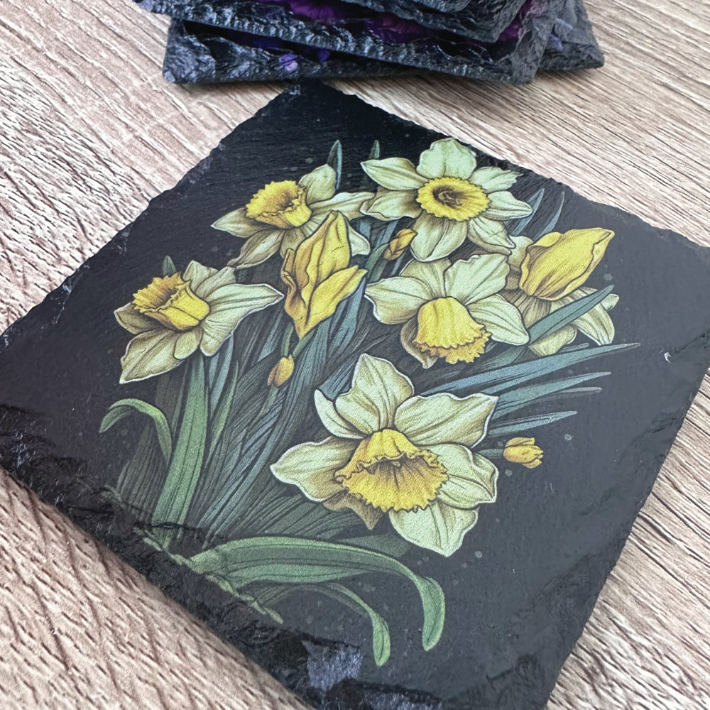 Flowers Slate Coasters - Floral Set of 4 #2