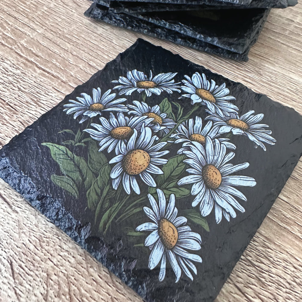 Flowers Slate Coasters - Floral Set of 4 #1