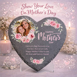 Mother's Day Slate Heart Display Piece - Personalised Artwork - 25cm