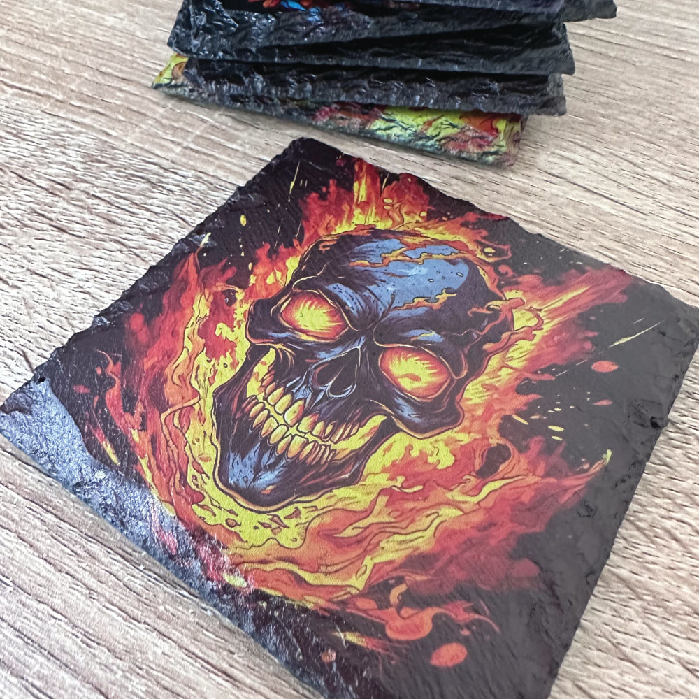 Skull Slate Coasters - Skull Set of 4 #1