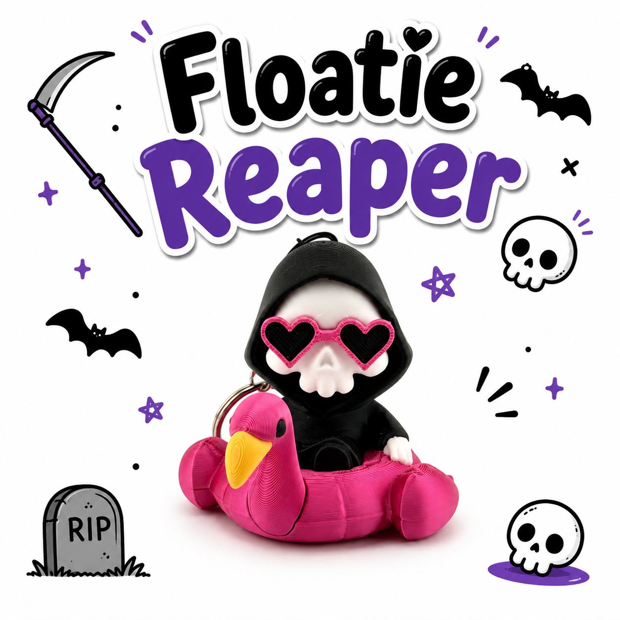 Grim Reaper Gaming Mini Halloween Keychain/Bagcharm