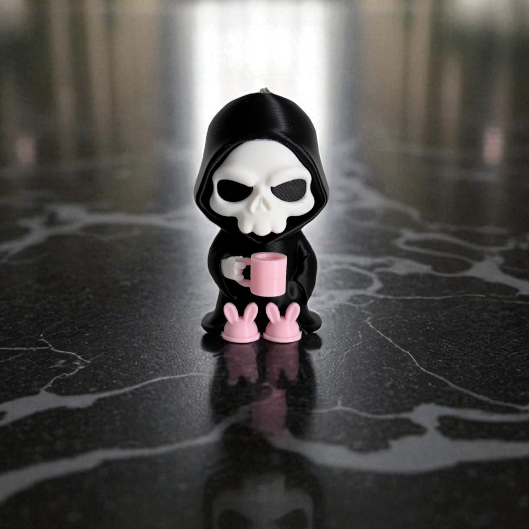 Grim Reaper Morning Coffee Mini Halloween Keychain