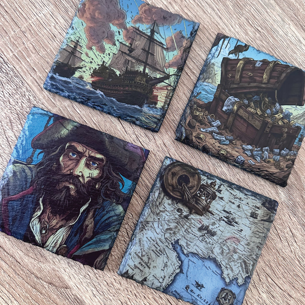 Pirate Slate Coasters - Set of 4 #1
