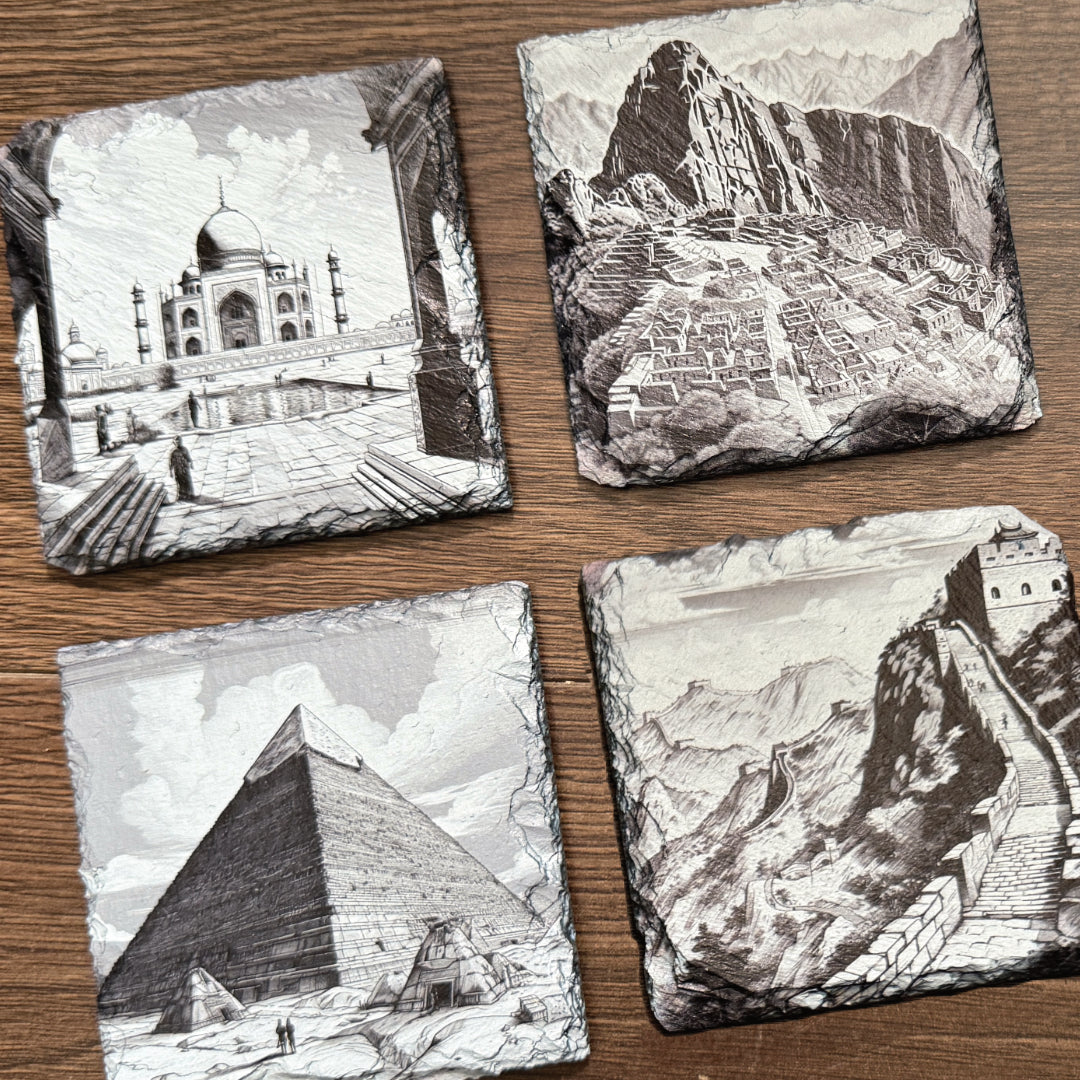 Wonders of the World Slate Coasters - Set of 4 #1