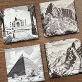 Wonders of the World Slate Coasters - Set of 4 #1