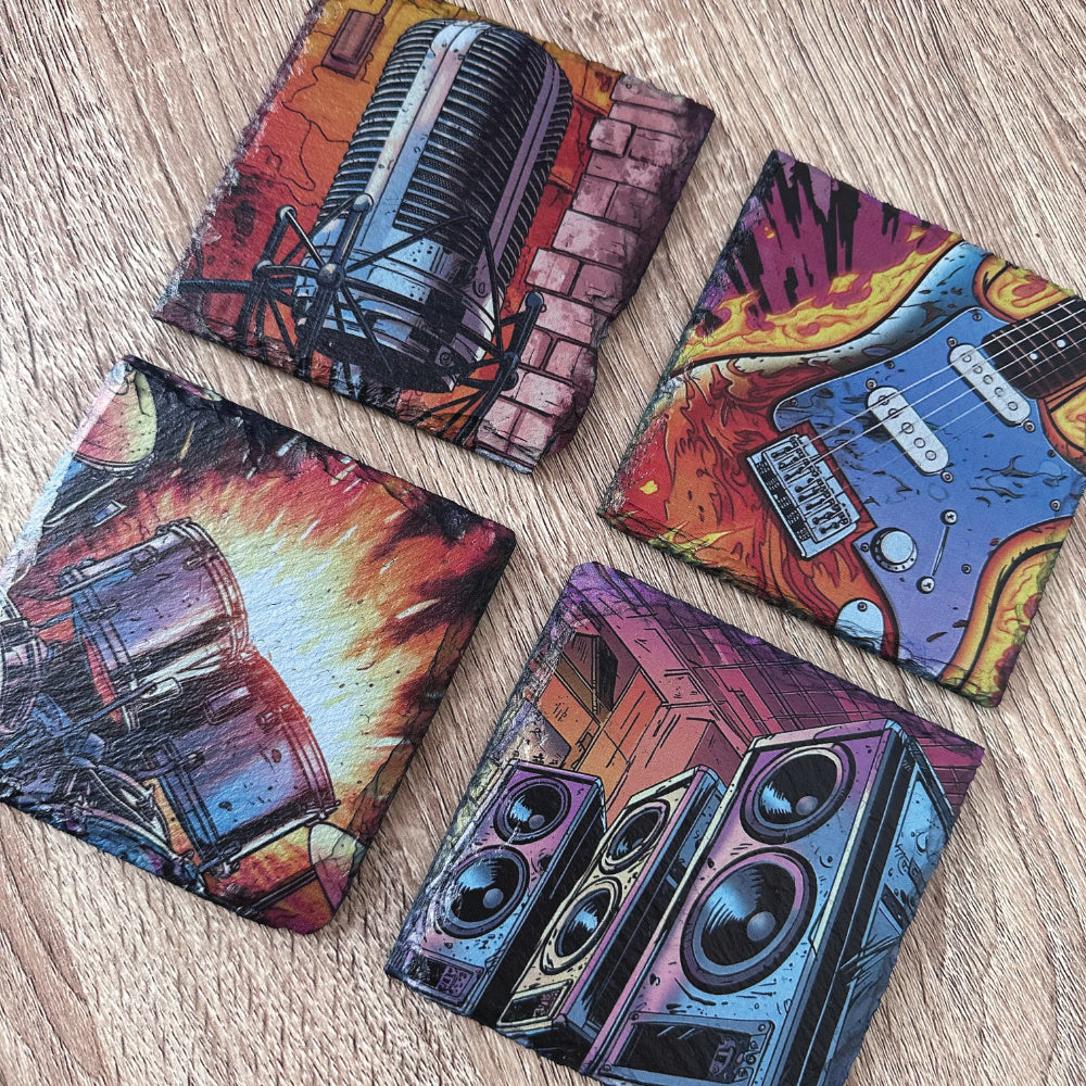 Musical Instruments Slate Coasters - Set of 4 #1