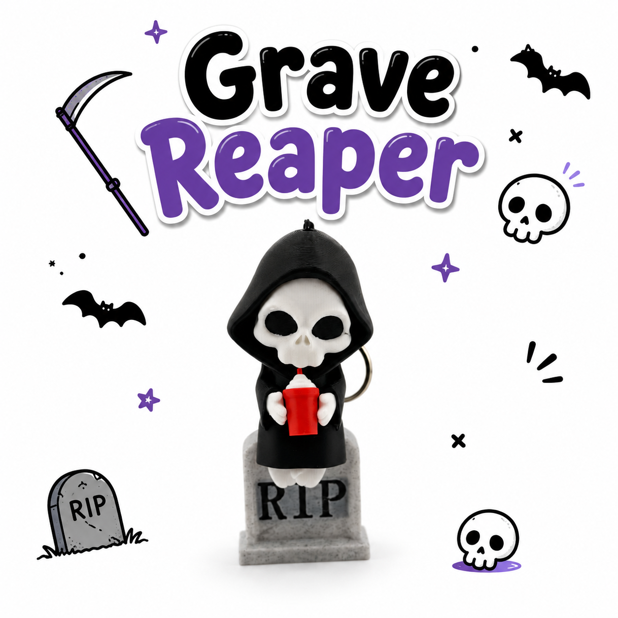 Grim Reaper Gaming Mini Halloween Keychain/Bagcharm