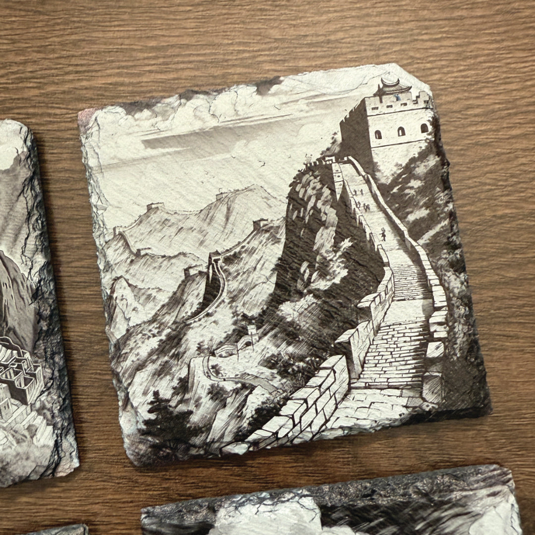 Wonders of the World Single Slate Coaster - Great Wall of China