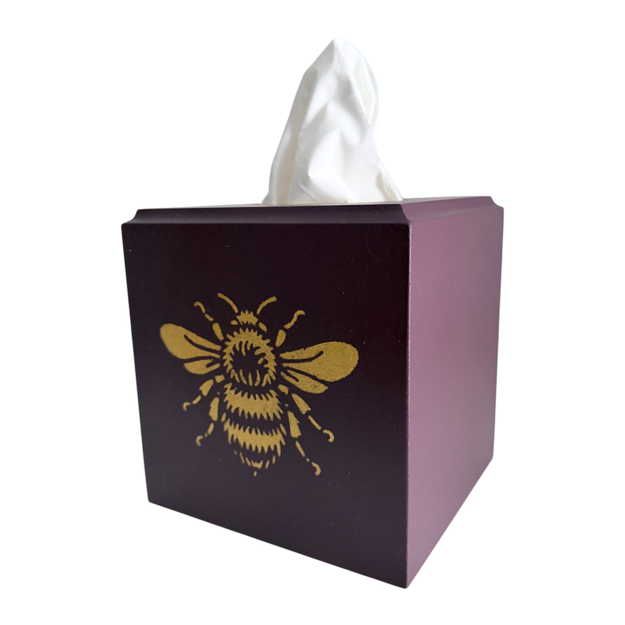 Bee Tissue Box Cover - Burgundy
