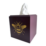 Bee Tissue Box Cover - Burgundy
