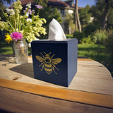 Bee Tissue Box Cover - Blue