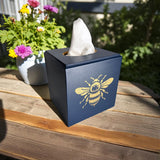 Bee Tissue Box Cover - Blue