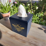 Bee Tissue Box Cover - Blue