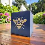 Bee Tissue Box Cover - Blue