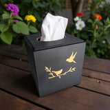 Flying Birds Tissue Box Cover - Black