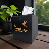 Flying Birds Tissue Box Cover - Black