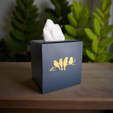 Sitting Birds Tissue Box Cover - Blue