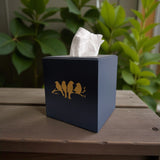 Sitting Birds Tissue Box Cover - Blue
