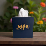 Sitting Birds Tissue Box Cover - Blue