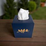 Sitting Birds Tissue Box Cover - Blue