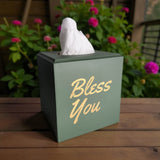 Bless You Tissue Box Cover - Green