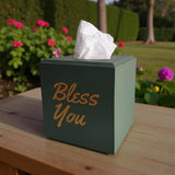 Bless You Tissue Box Cover - Green