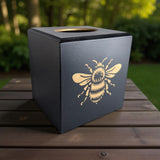 Bee Tissue Box Cover - Black
