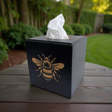 Bee Tissue Box Cover - Black