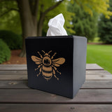 Bee Tissue Box Cover - Black