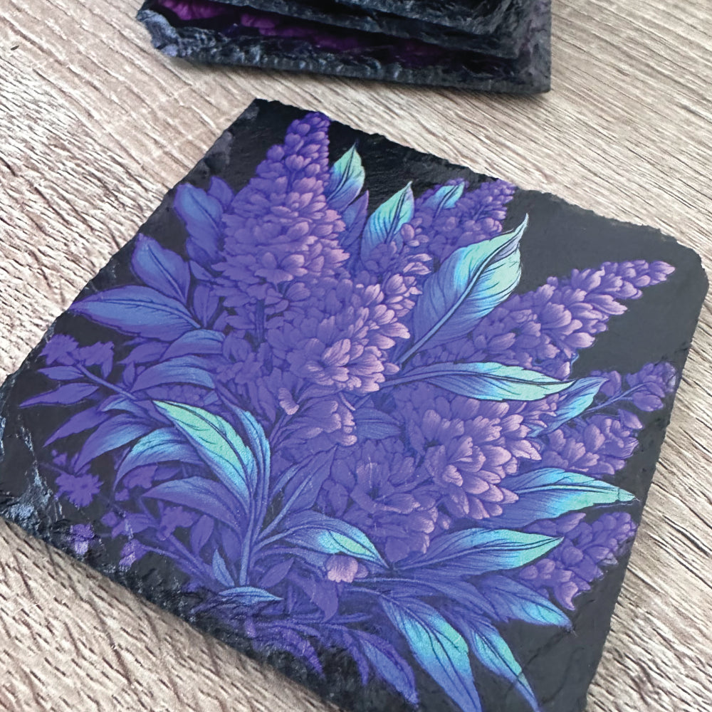 Flowers Slate Coasters - Floral Set of 4 #2