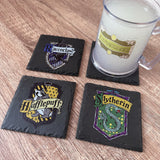 Hogwarts House Crest Slate Coasters - Set of 4
