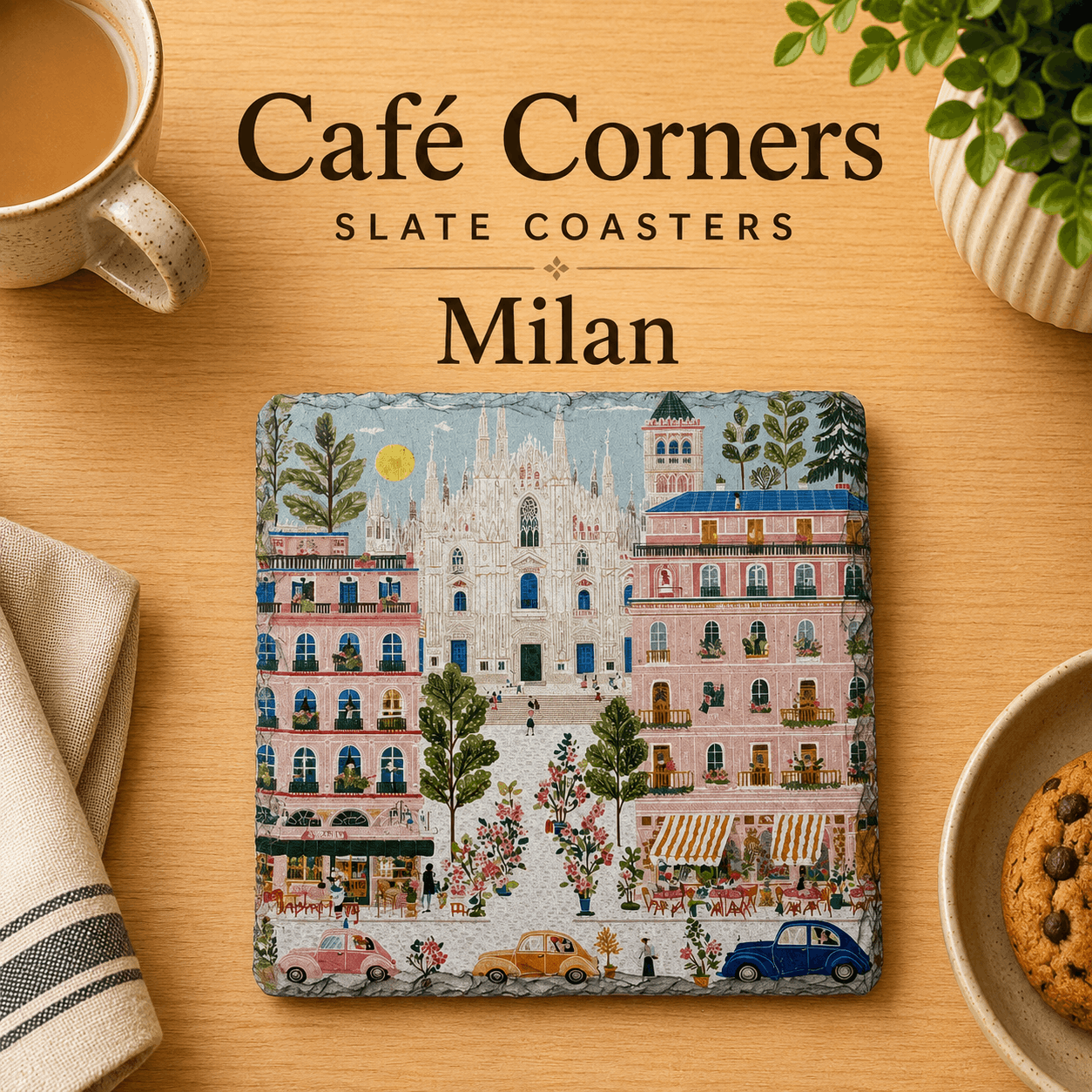 Café Corners Slate Coasters