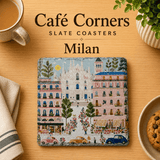 Café Corners Slate Coasters