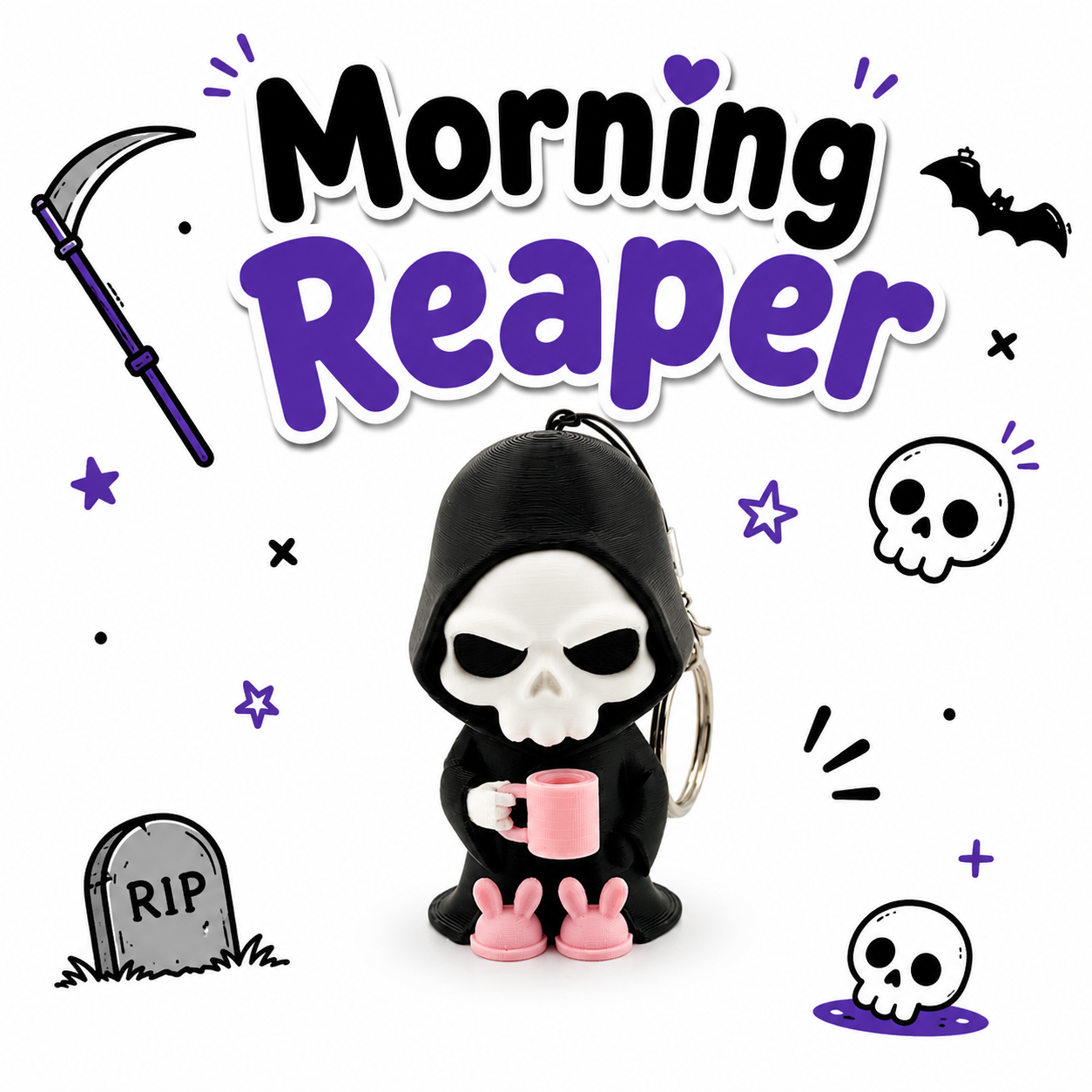 Grim Reaper Gaming Mini Halloween Keychain/Bagcharm